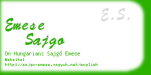 emese sajgo business card
