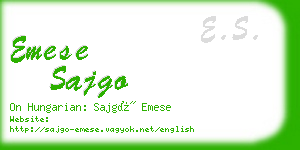 emese sajgo business card